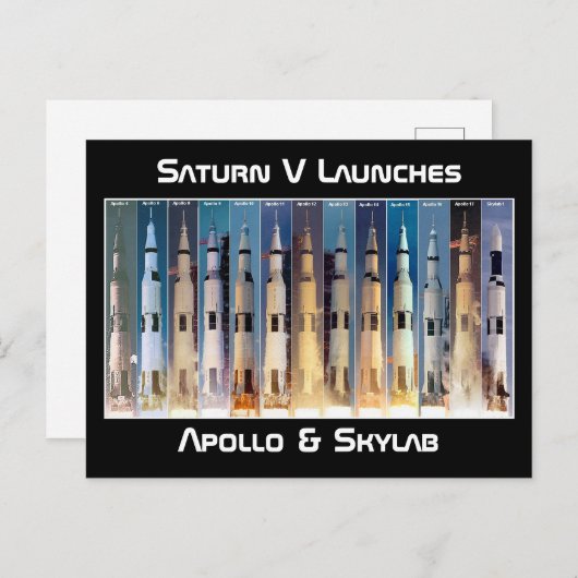 Saturn V Moon Rocket Launches Briefkaart (Voorkant / Achterkant)