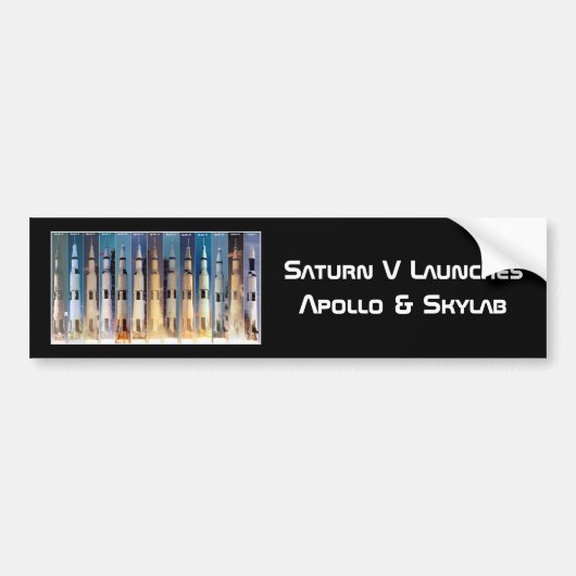 Saturn V Moon Rocket Launches Bumpersticker (Voorkant)