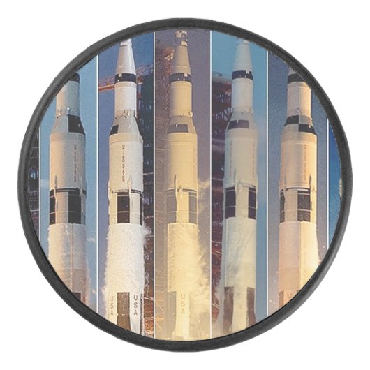 Saturn V Moon Rocket Launches Hockey Puck (Voorkant)