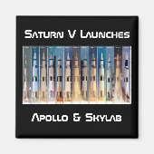 Saturn V Moon Rocket Launches Magneet (Voorkant)