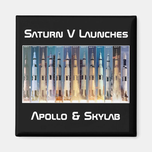 Saturn V Moon Rocket Launches Magneet (Voorkant)