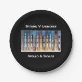Saturn V Moon Rocket Launches Papieren Bordje (Voorkant)