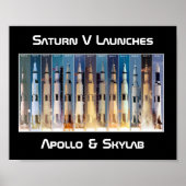 Saturn V Moon Rocket Launches Poster (Voorkant)