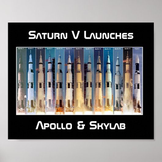Saturn V Moon Rocket Launches Poster (Voorkant)