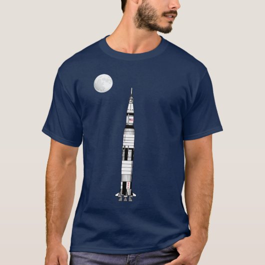 Saturn V-raket, Apollo 11 Moon Landing en Moon: T-shirt (Voorkant)