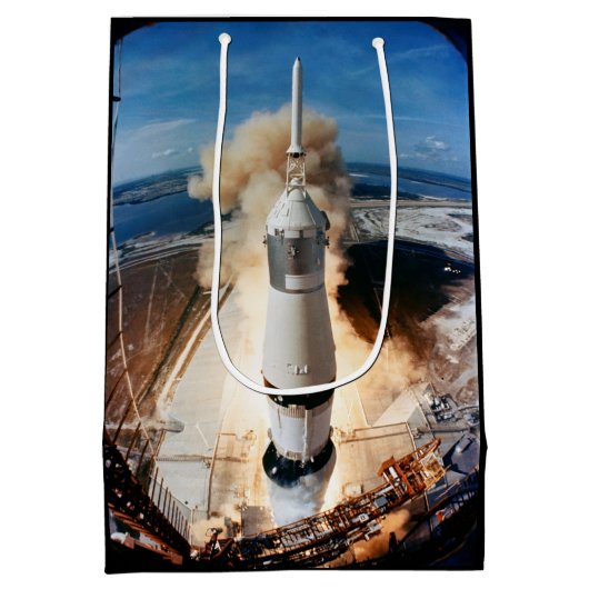 Saturn V Rocket 1969 Apollo Spacecraft Medi Medium Cadeauzakje (Achterkant)