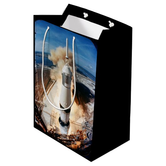 Saturn V Rocket 1969 Apollo Spacecraft Medi Medium Cadeauzakje (Achterkant Gekanteld)