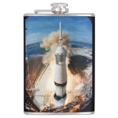 Saturn V Rocket lanceert 1969 Apollo Spacecraft Fl Heupfles (Voorkant)