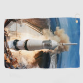 Saturn V Rocket start 1969 Apollo Spacecraft Golfhanddoek (Horizontaal)