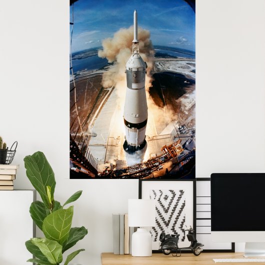Saturn V Rocket start 1969 Apollo Spacecraft Poster (Thuiskantoor)