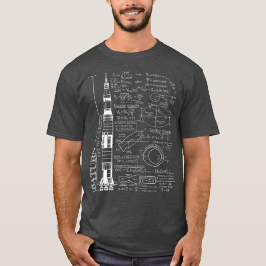 Saturn V Saturn 5 de Vergelijkingen van de Wetensc T-shirt (Voorkant)