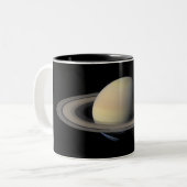 Saturn van Cassini Tweekleurige Koffiemok (Voorkant links)