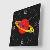 Saturn Vierkante Klok (Hoek)