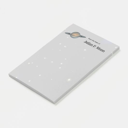 Saturn with Rings in Outer Space Personalized Post-it® Notes (Schuin)