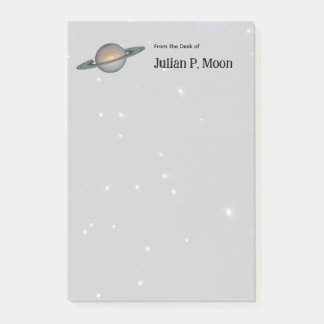 Saturn with Rings in Outer Space Personalized Post-it® Notes