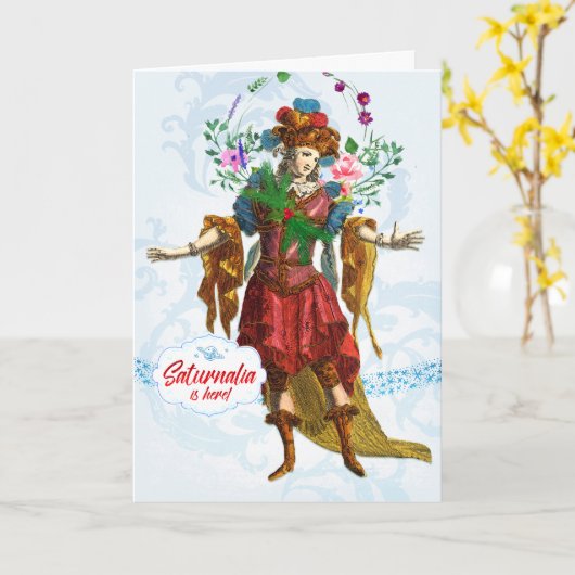 Saturnalia Reveler Greeting Card Kaart (Gele Bloem)