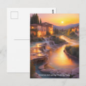 Saturnia Hot Springs Toscane Italië Schilderij Briefkaart (Voorkant / Achterkant)
