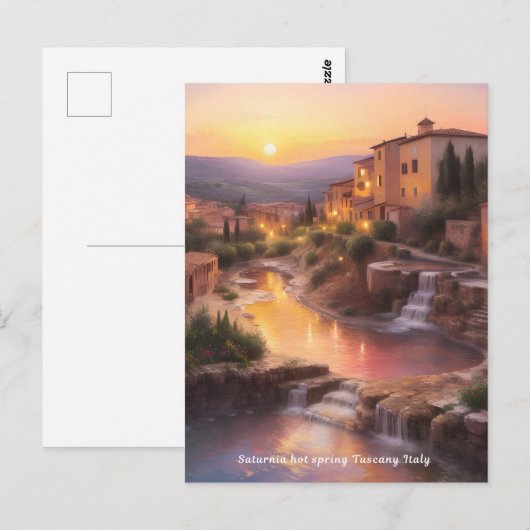 Saturnia Hot Springs Toscane Italië Zonsondergang Briefkaart (Voorkant / Achterkant)