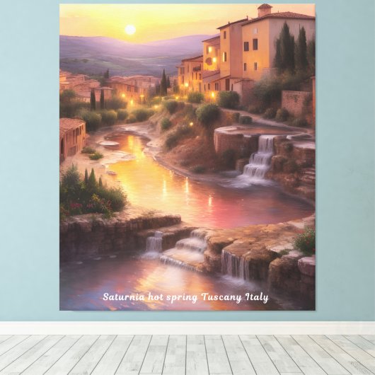 Saturnia Hot Springs Toscane Italië Zonsondergang Canvas Afdruk (Insitu (Houten vloer))