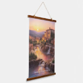 Saturnia Hot Springs Toscane Italië Zonsondergang Hangend Wandkleed (Gebogen)
