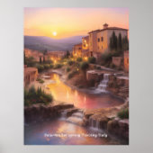 Saturnia Hot Springs Toscane Italië Zonsondergang Poster (Voorkant)