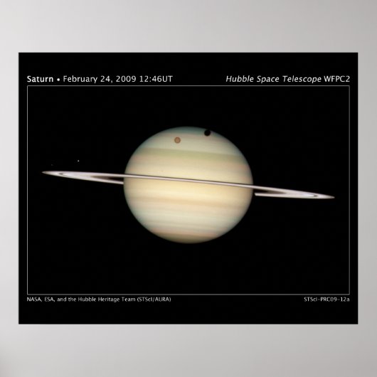 Saturns Moons Transit Astronomie Poster (Voorkant)
