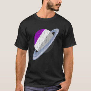 Saturnus Aseksualiteit Vlag LGBT Ace Pride Maand E T-shirt