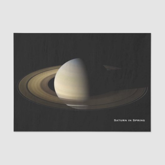 Saturnus bij Spring Equinox, Cassini-decoupage Tissuepapier (Voorkant)
