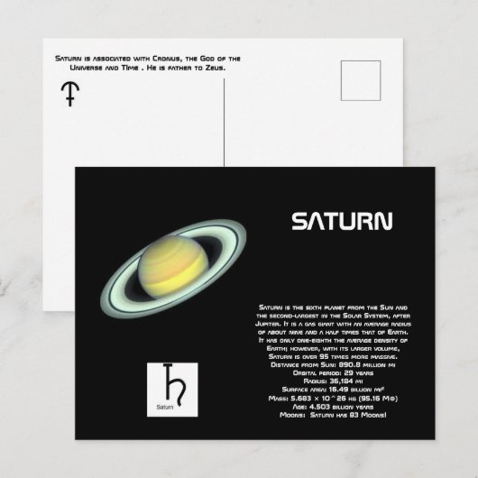 Saturnus Briefkaart (Voorkant / Achterkant)
