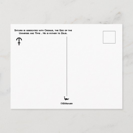 Saturnus Briefkaart (Achterkant)