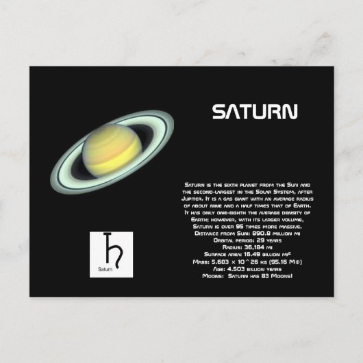 Saturnus Briefkaart (Voorkant)