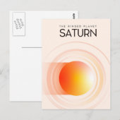 Saturnus - De Geringde Planeet Ruimte Kunst. Briefkaart (Voorkant / Achterkant)