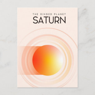 Saturnus - De Geringde Planeet Ruimte Kunst. Briefkaart
