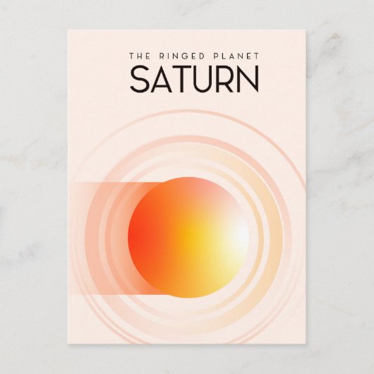 Saturnus - De Geringde Planeet Ruimte Kunst. Briefkaart (Voorkant)