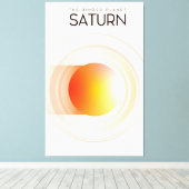 Saturnus - de Ringed Planet Space Art. Canvas Afdruk (Insitu (Houten vloer))