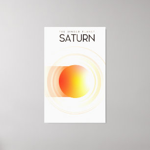 Saturnus - De Ringplaneet Ruimtekunst. Canvas Afdruk