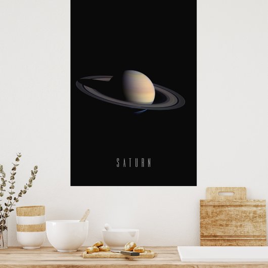 Saturnus - De Ringvormige Reus en Juweel van Onze  Poster (Keuken)