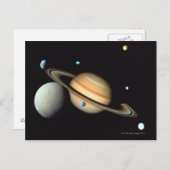 Saturnus en satellieten briefkaart (Voorkant / Achterkant)