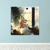 Saturnus en zijn manen canvas afdruk (Insitu (Houten vloer))