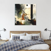 Saturnus en zijn manen canvas afdruk (Insitu (Slaapkamer))