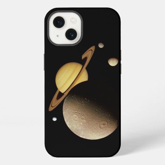 Saturnus en zijn manen iPhone hoesje (Achterkant)