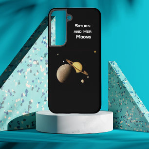 Saturnus en zijn manen samsung galaxy hoesje