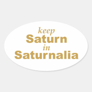 Saturnus houden op Saturnus Ovale Sticker