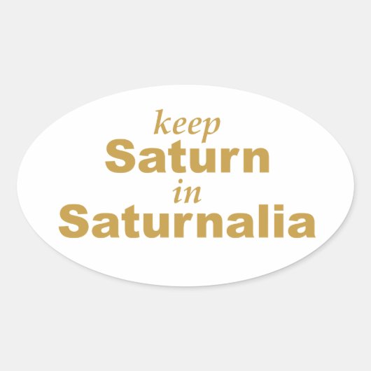 Saturnus houden op Saturnus Ovale Sticker (Voorkant)