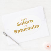 Saturnus houden op Saturnus Ovale Sticker (Envelop)