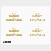 Saturnus houden op Saturnus Ovale Sticker (Vel)
