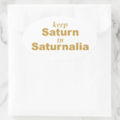 Saturnus houden op Saturnus Ovale Sticker (Tas)