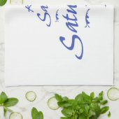 Saturnus houden op Saturnus Theedoek (Gevouwen)