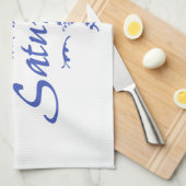 Saturnus houden op Saturnus Theedoek (Quarter Fold)