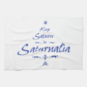 Saturnus houden op Saturnus Theedoek (Horizontaal)